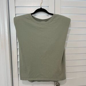 Babaton Green Shoulder Pad Top